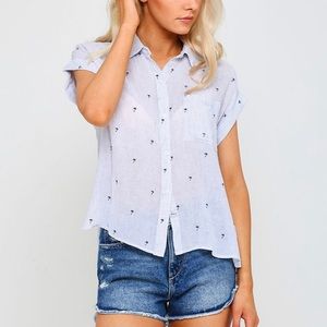 Rails Whitney Palm Tree Button Up